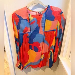 Anthropologie Colorful Abstract Women's Top size L